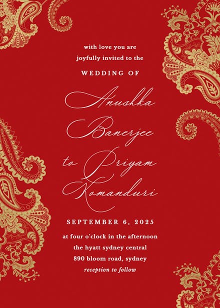 Elegant henna - wedding invitation