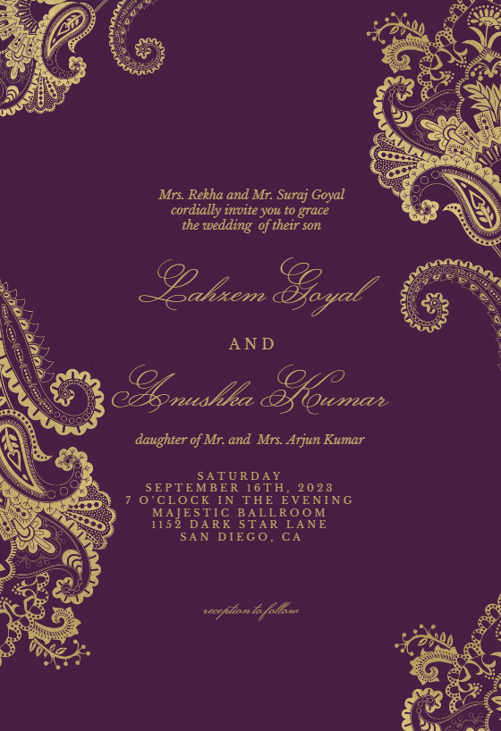 Elegant Henna - Wedding Invitation Template | Greetings Island