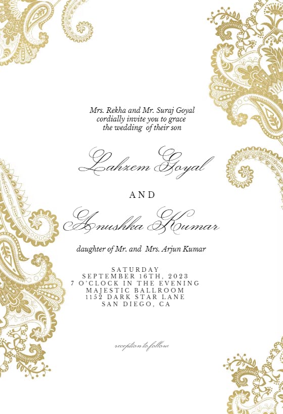 Elegant Henna - Wedding Invitation Template | Greetings Island