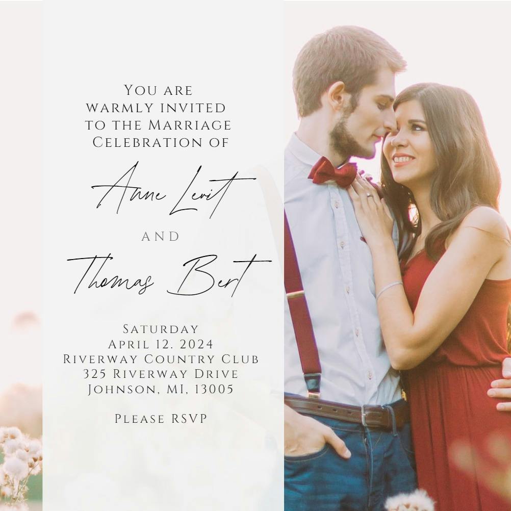 Elegant overlay - wedding invitation