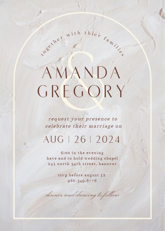 Elegant texture - wedding invitation