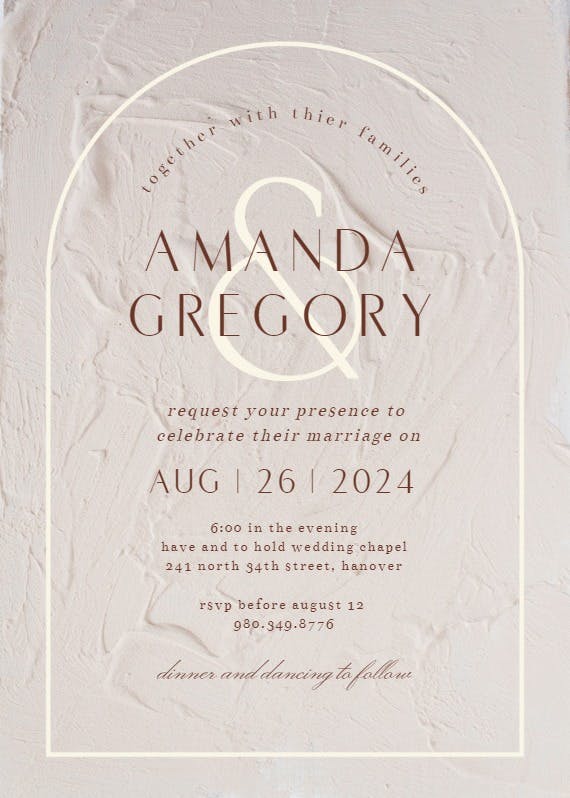 Elegant texture - wedding invitation