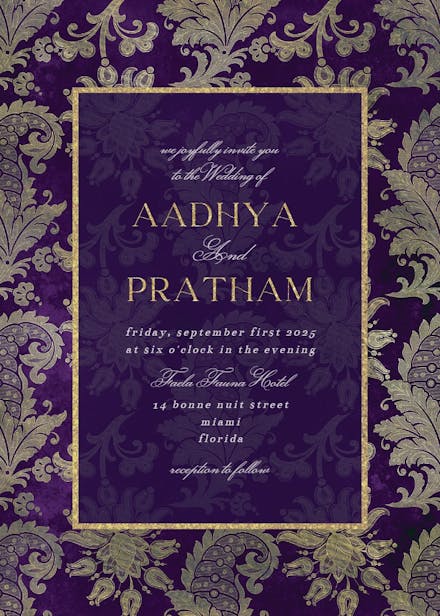 Emerald peacock - wedding invitation