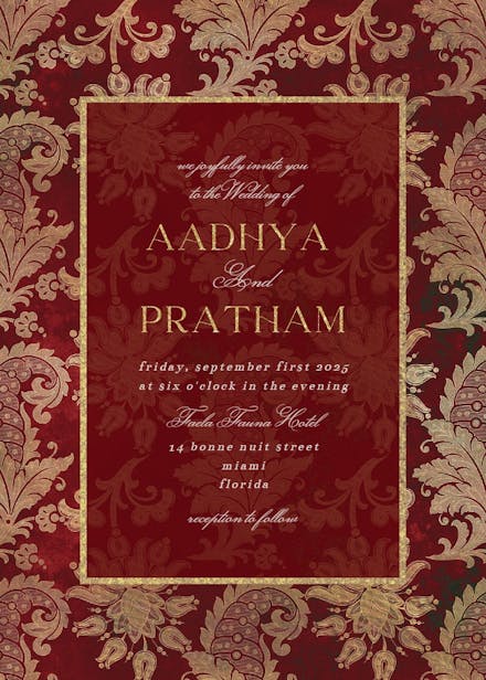 Emerald peacock - wedding invitation