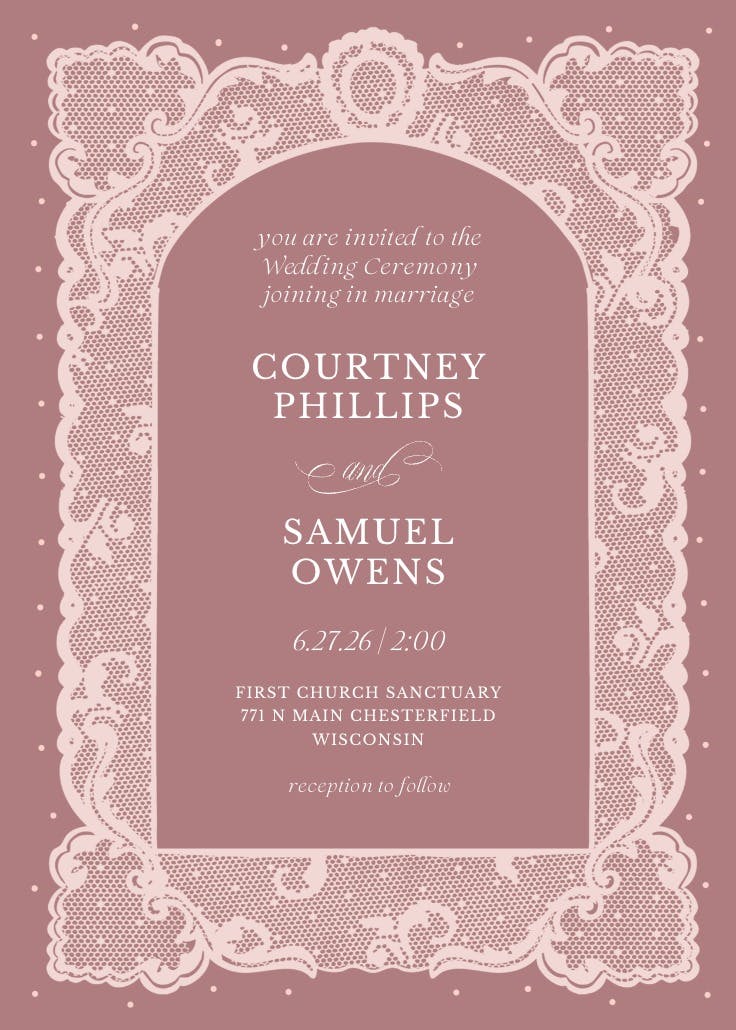 Encaje fino - wedding invitation