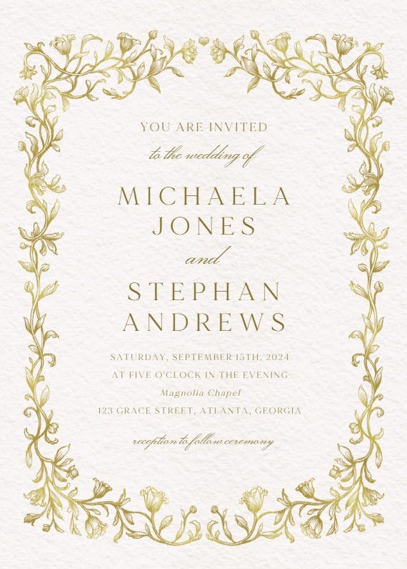 Etched deco - wedding invitation