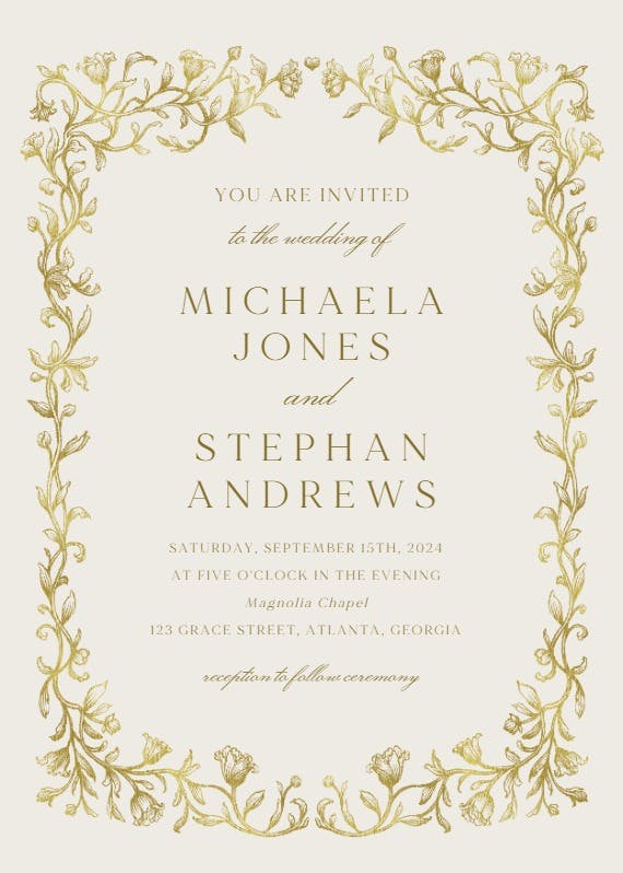 Etched deco - wedding invitation