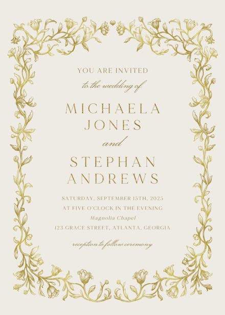Etched deco - wedding invitation