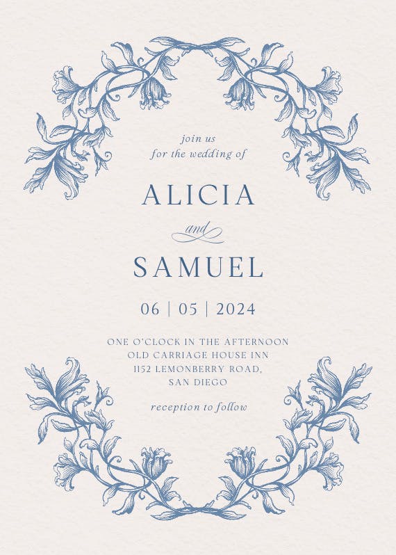 Etched frame - wedding invitation