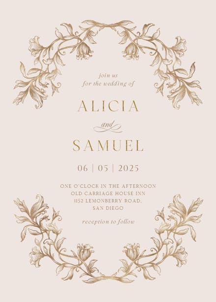 Etched frame - wedding invitation