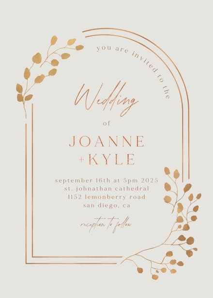 Eucalyptus leaves - wedding invitation