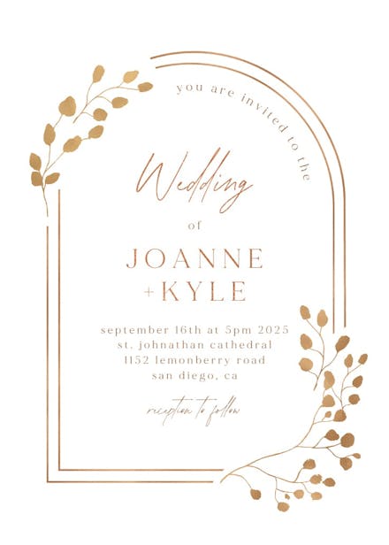 Eucalyptus leaves - wedding invitation