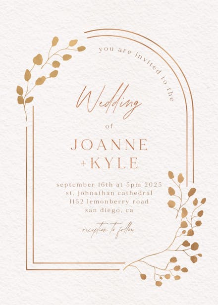 Eucalyptus leaves - wedding invitation