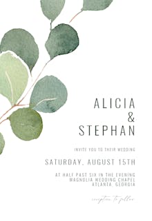 Eucalyptus leaves - Wedding Invitation