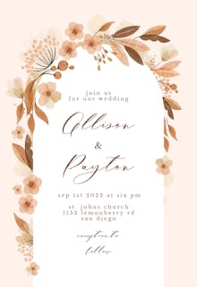 Fall Floral Arch - Wedding Invitation