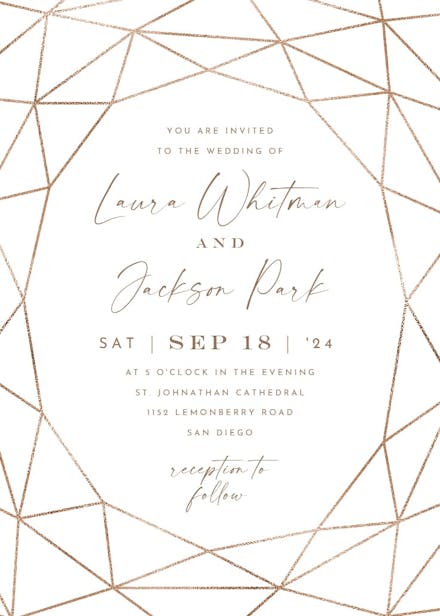 Fall geometric frame - wedding invitation