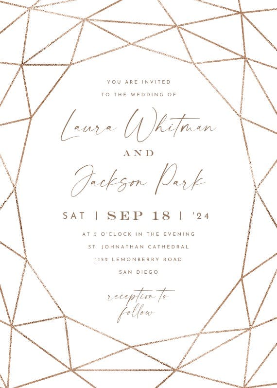 Fall geometric frame -  invitación de boda