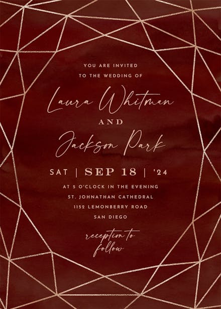 Fall geometric frame - wedding invitation