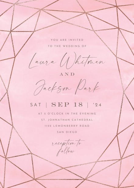 Fall geometric frame - wedding invitation