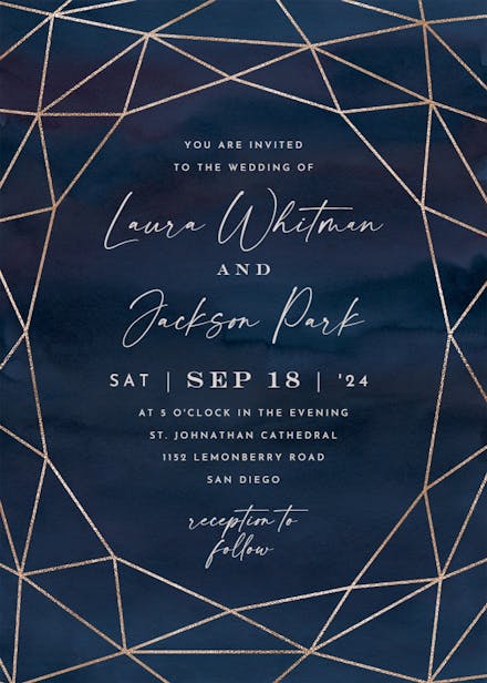 Fall geometric frame - wedding invitation