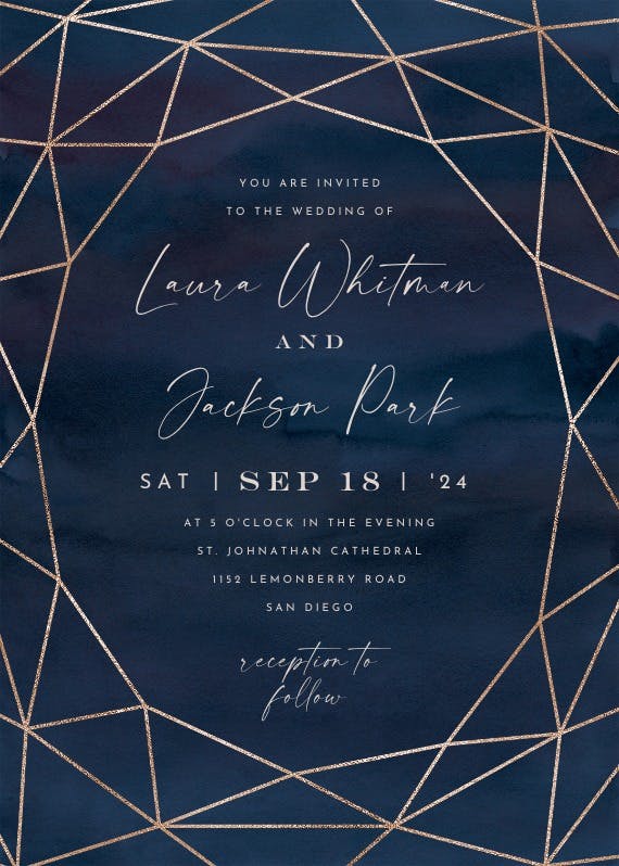 Fall geometric frame - wedding invitation
