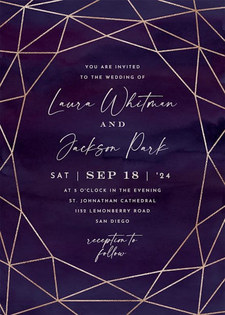 Fall geometric frame - wedding invitation