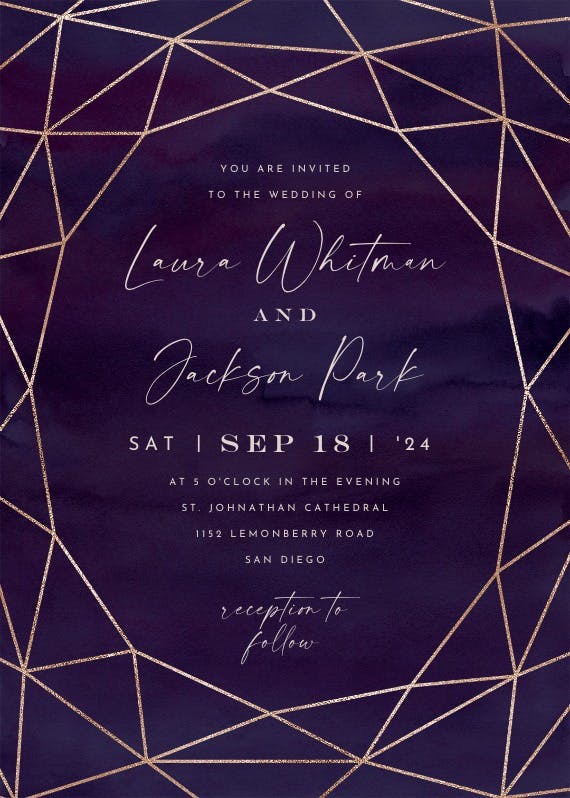 Fall geometric frame - wedding invitation