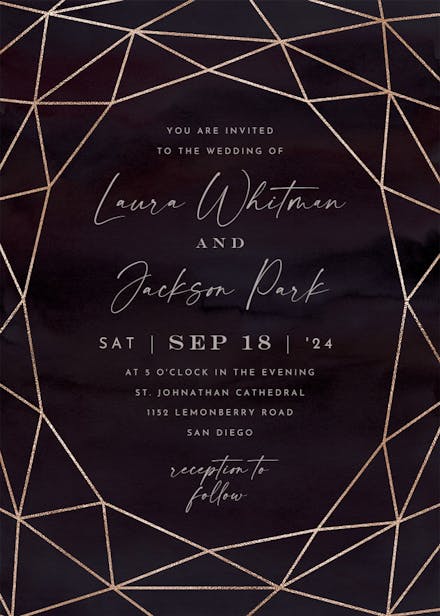 Fall geometric frame - wedding invitation