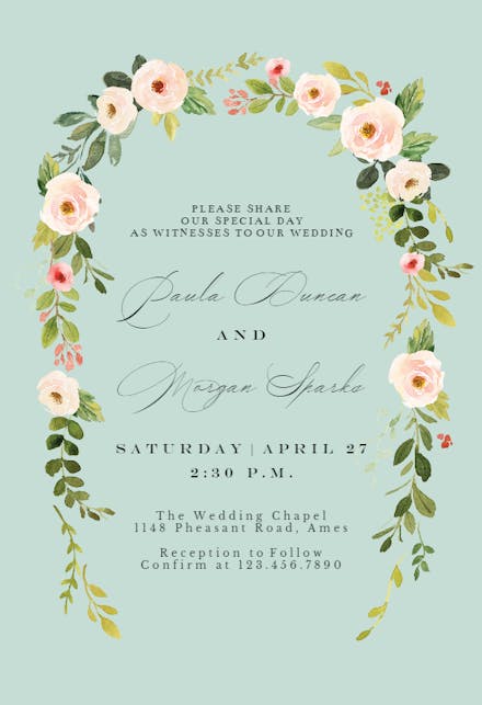 Falling flowers - wedding invitation