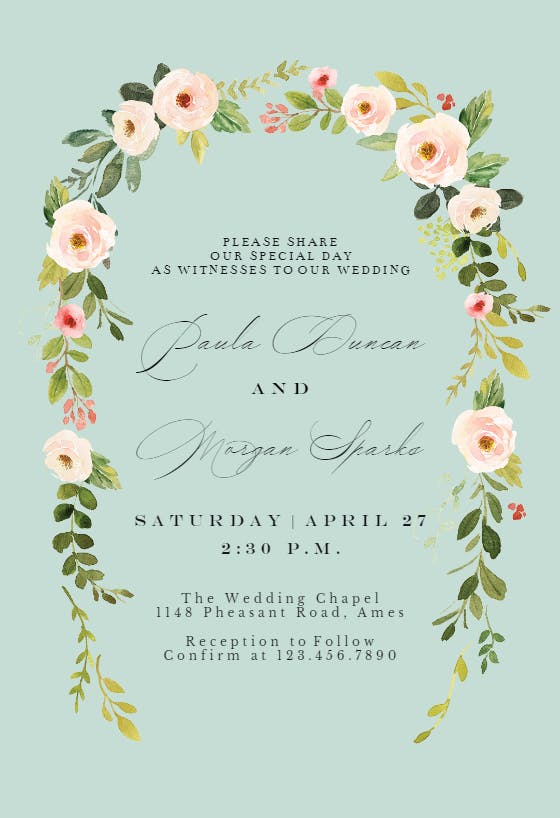 Falling flowers - wedding invitation