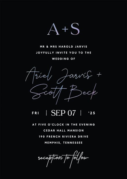 Fancy script - wedding invitation