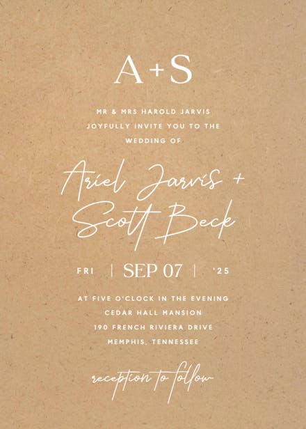 Fancy script - wedding invitation