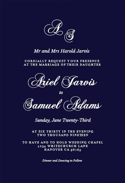 Fancy Script - Wedding Invitation