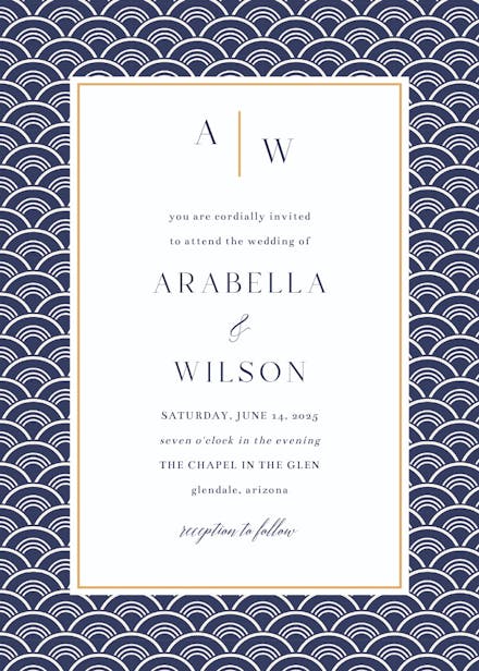 Fancy shells - wedding invitation