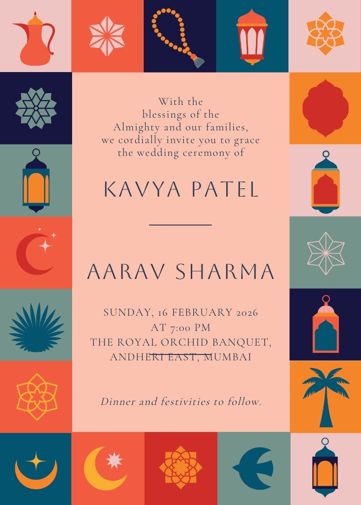 Feast of color - invitación de boda