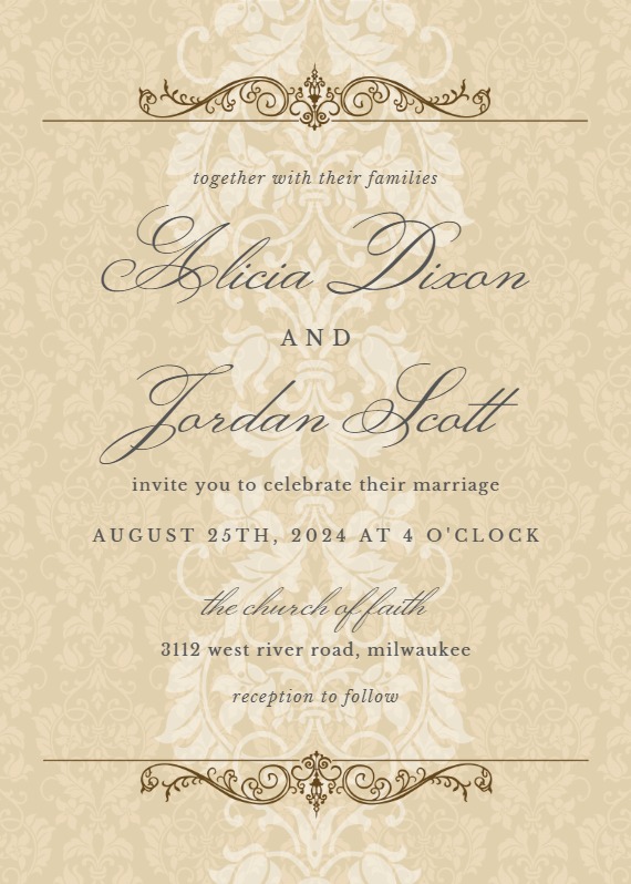 Fine Lace - Wedding Invitation Template (Free) | Greetings Island