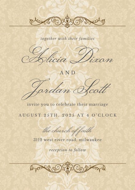 Fine lace - wedding invitation