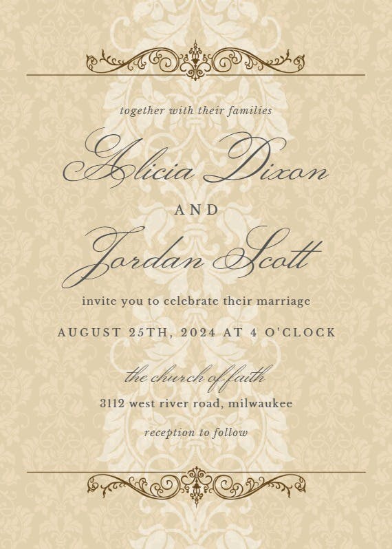 Fine lace - wedding invitation