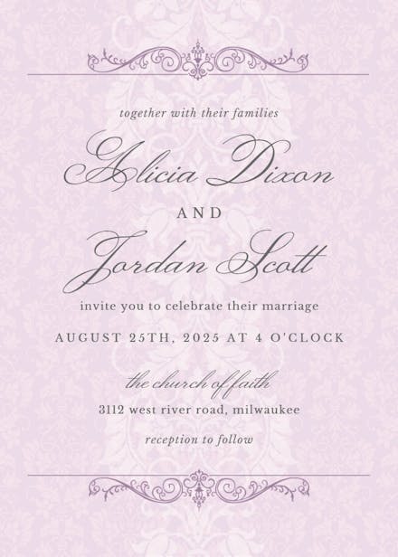 Fine lace - wedding invitation