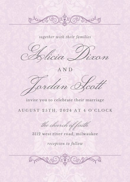 Fine Lace - Wedding Invitation Template (free) 