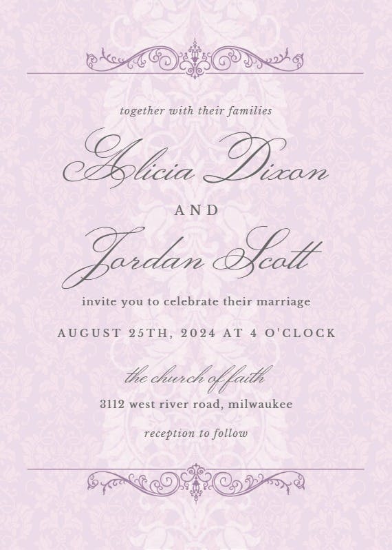 Fine lace - wedding invitation