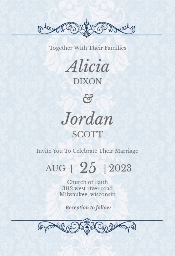 Fine Lace - Wedding Invitation Template (Free) | Greetings Island