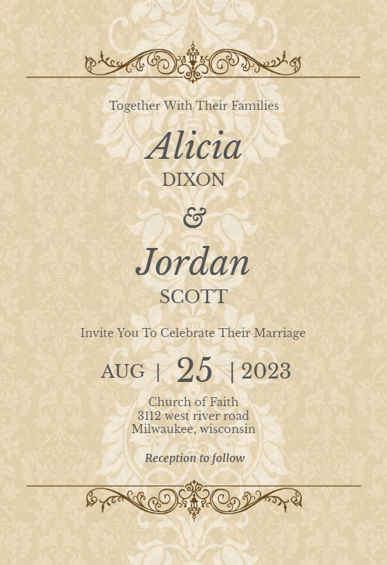 Fine Lace - Wedding Invitation Template (Free) | Greetings Island