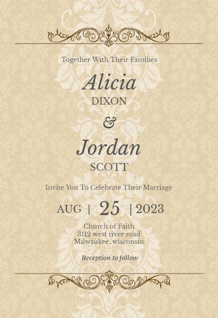 Fine Lace - Wedding Invitation Template (Free) | Greetings Island