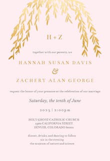Floral arc - wedding invitation