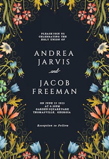Floral edge - wedding invitation