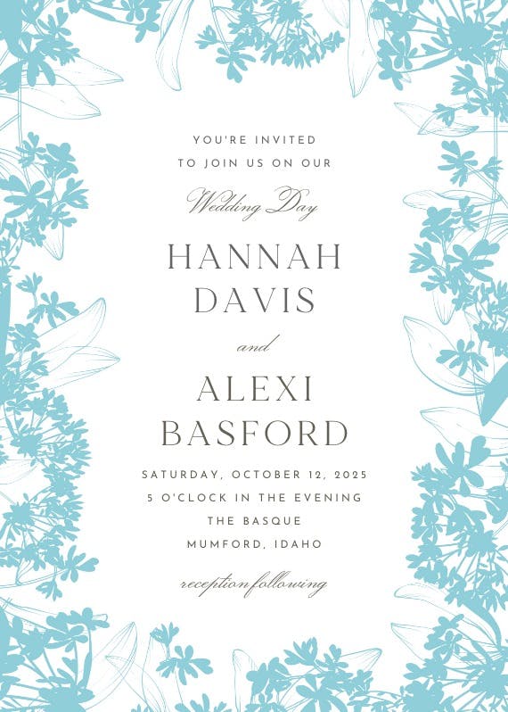 Floral edges -  invitación de boda