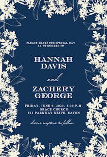 Floral edges - wedding invitation