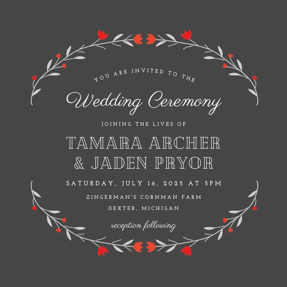 Floral embrace - wedding invitation