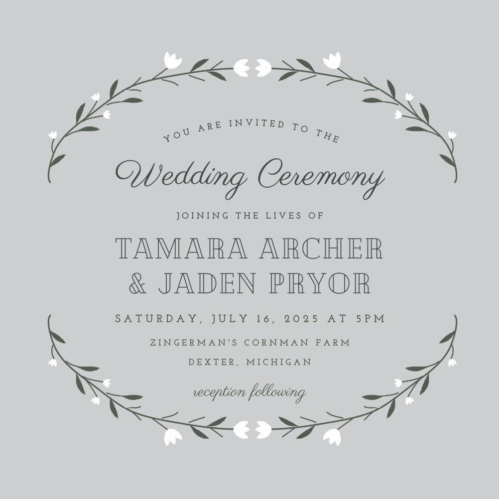 Floral embrace - wedding invitation